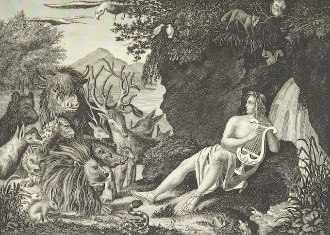 Photo by British Library woman in dress sitting on rock sketch