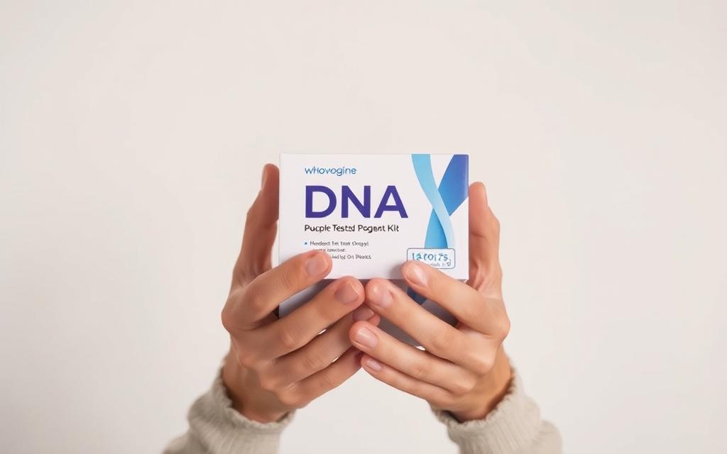 A well-lit, close-up photograph of a person's hands holding a DNA testing kit against a clean, minimalist background. The kit's packaging is prominent, showcasing the brand name and key features. The person's hands are positioned thoughtfully, conveying a sense of careful consideration and decision-making. The image has a calming, professional tone, with neutral colors and soft lighting to create a sense of trust and reliability. The overall composition and attention to detail suggest the importance of making an informed choice when selecting a DNA test for a unique personal situation. A well-lit, close-up photograph of a person's hands holding a DNA testing kit against a clean, minimalist background. The kit's packaging is prominent, showcasing the brand name and key features. The person's hands are positioned thoughtfully, conveying a sense of careful consideration and decision-making. The image has a calming, professional tone, with neutral colors and soft lighting to create a sense of trust and reliability. The overall composition and attention to detail suggest the importance of making an informed choice when selecting a DNA test for a unique personal situation.